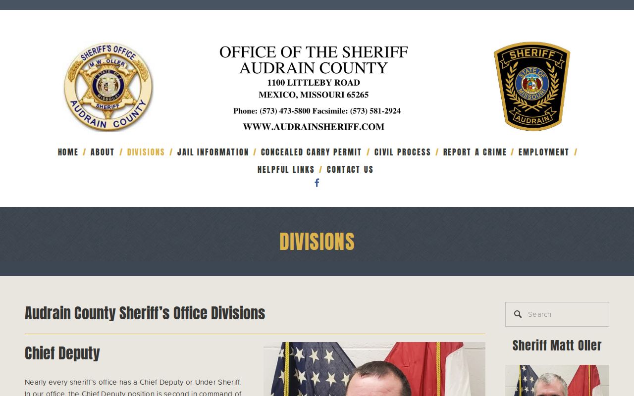Audrain County warrant records sheriff court services